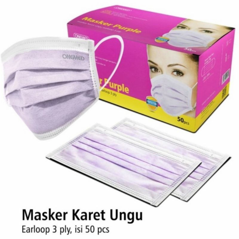 Masker Bedah Karet ONEMED Ungu