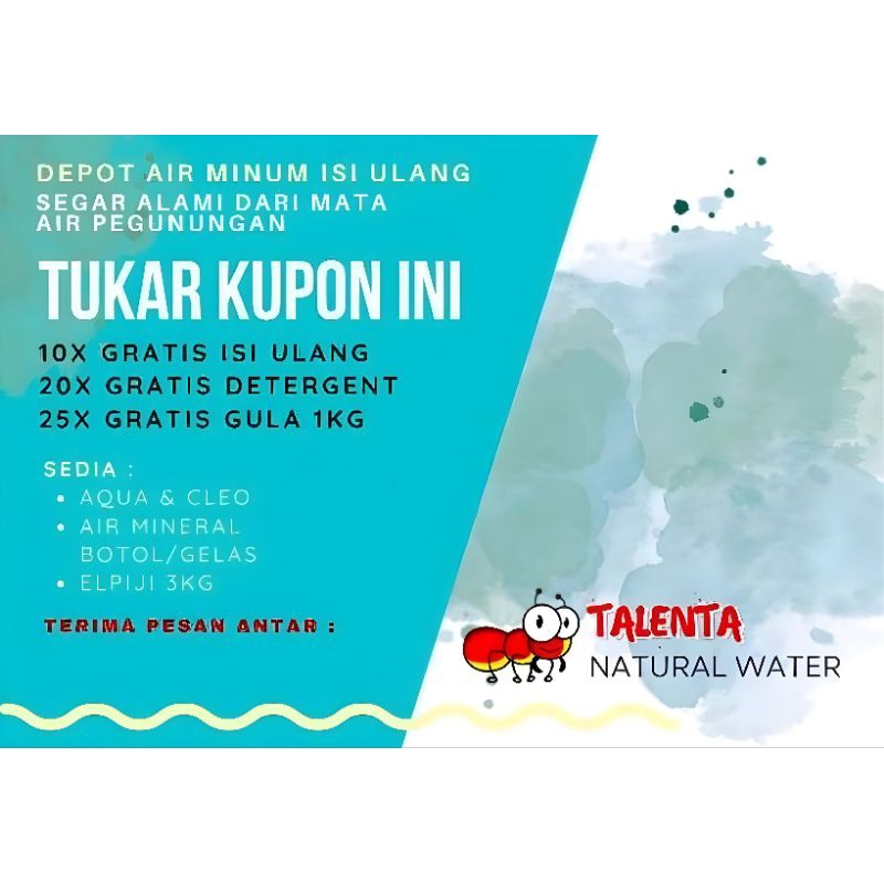 CETAK KUPON VOUCHER AIR MINUM GALON DEPOT AIR MINUM