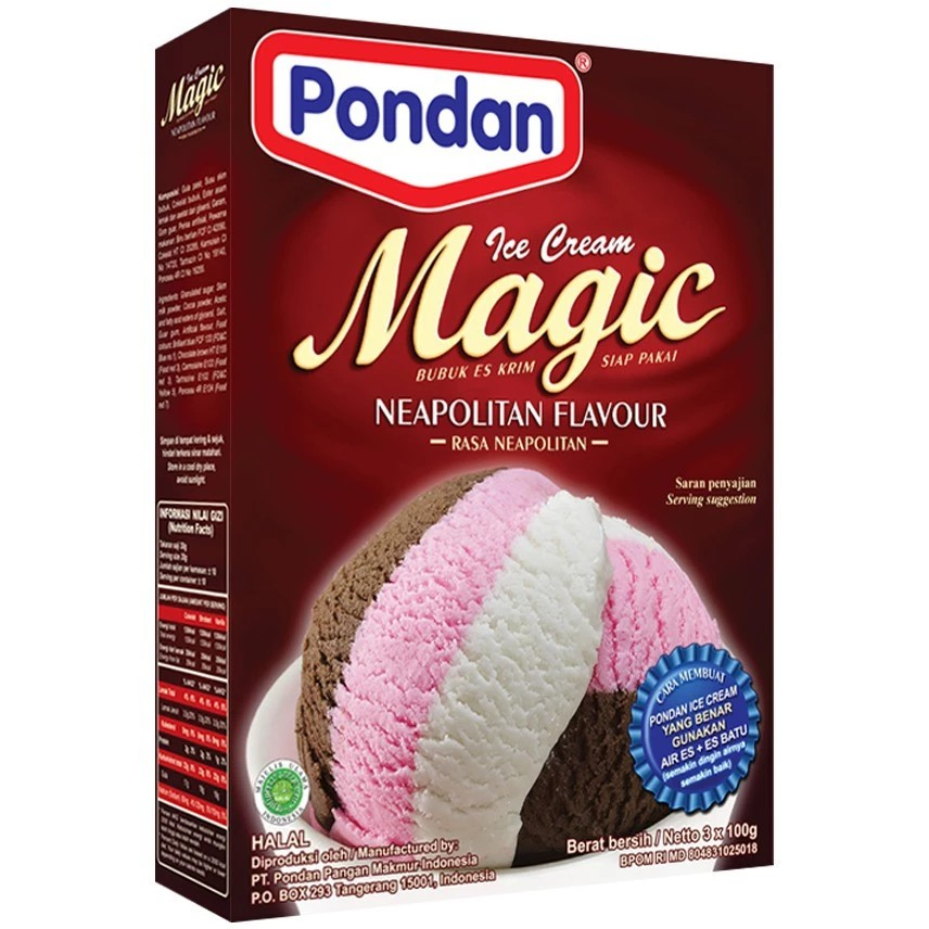

PONDAN MAGIC ICE CREAM 3X100g - RASA NEAPOLITAN BUBUK ES KRIM