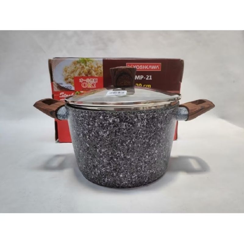 Panci Sauce Pan Tinggi Ceramic Marble Non Stick, Frying Pan Marble, Ceramic Wok Shuma