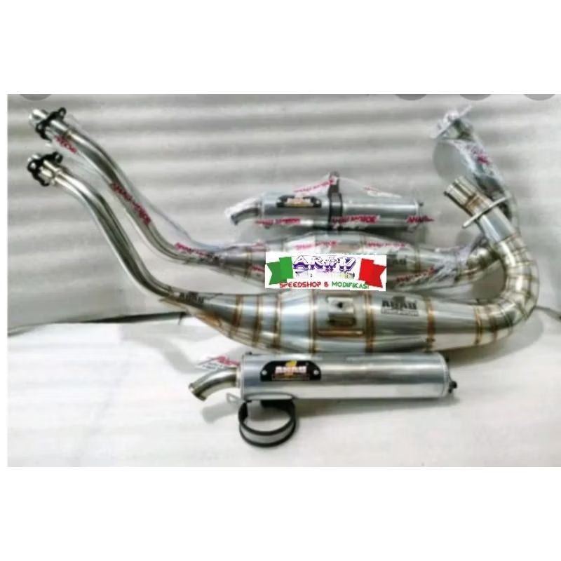 Knalpot AHAU ahhau Stenlis Original Model Cobra C 40 Gembung Non cobra Kawasaki Ninja R SS RR ZX New