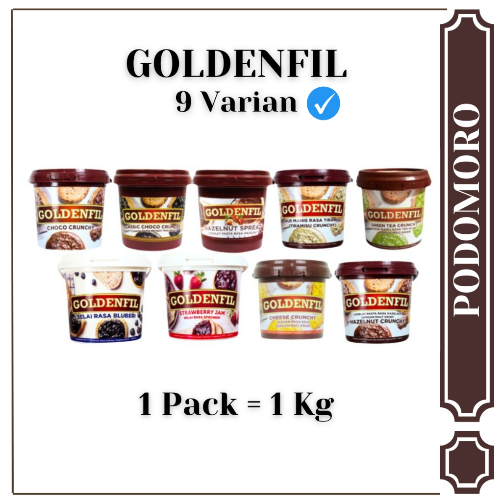 

Goldenfil All Varian Kemasan 1KG All Varian Rasa - Topping kue,donat,pisang,tart -
