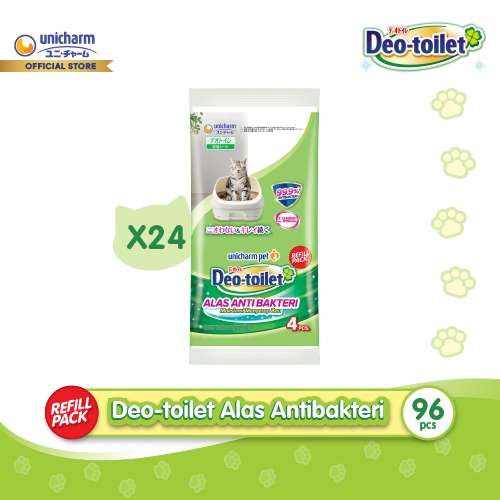 Unicharm Pet - Deo Toilet Alas Kucing Anti Bakteri 4 Pcs - 24 Packs