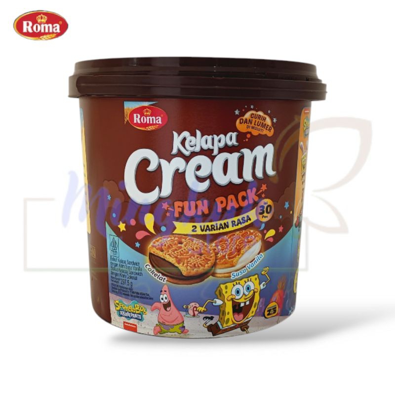 

Roma Kelapa Cream 297,5 gr Ember - Roma Kelapa Cream Fun Pack 297,5gr Toples