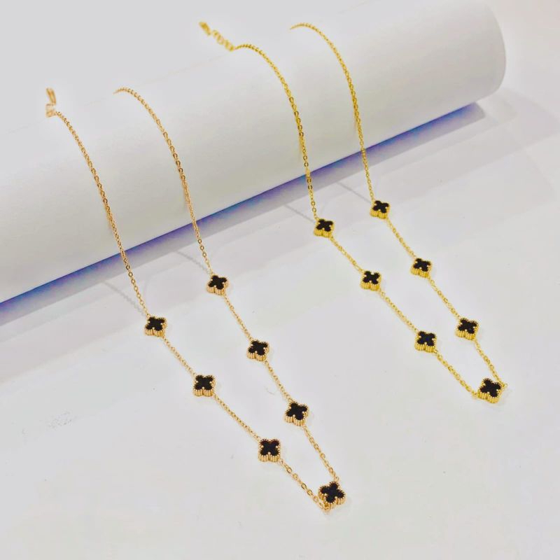 kalung titanium asli clover perhiasan titanium terlaris