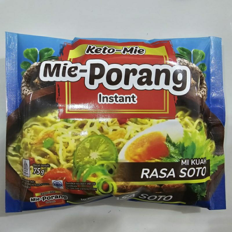 

Mie PORANG Shirataki KETOMIE rasa Soto (BIRU)