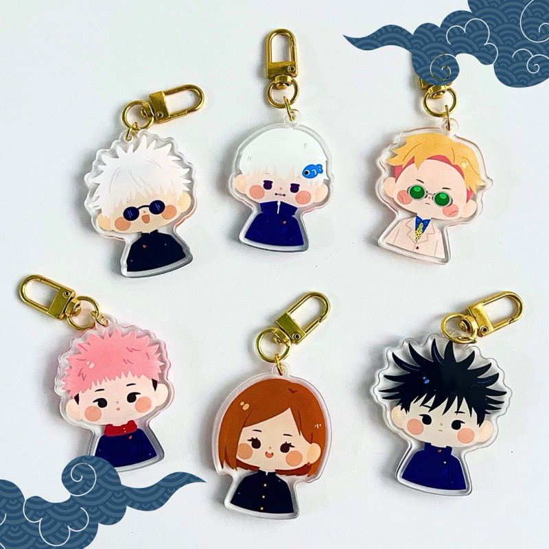 Jujutsu Kaisen JJK Keychain Gantungan Kunci Yuji Gojo Nobara Megumi keychain aksesoris tas hp Jujuts