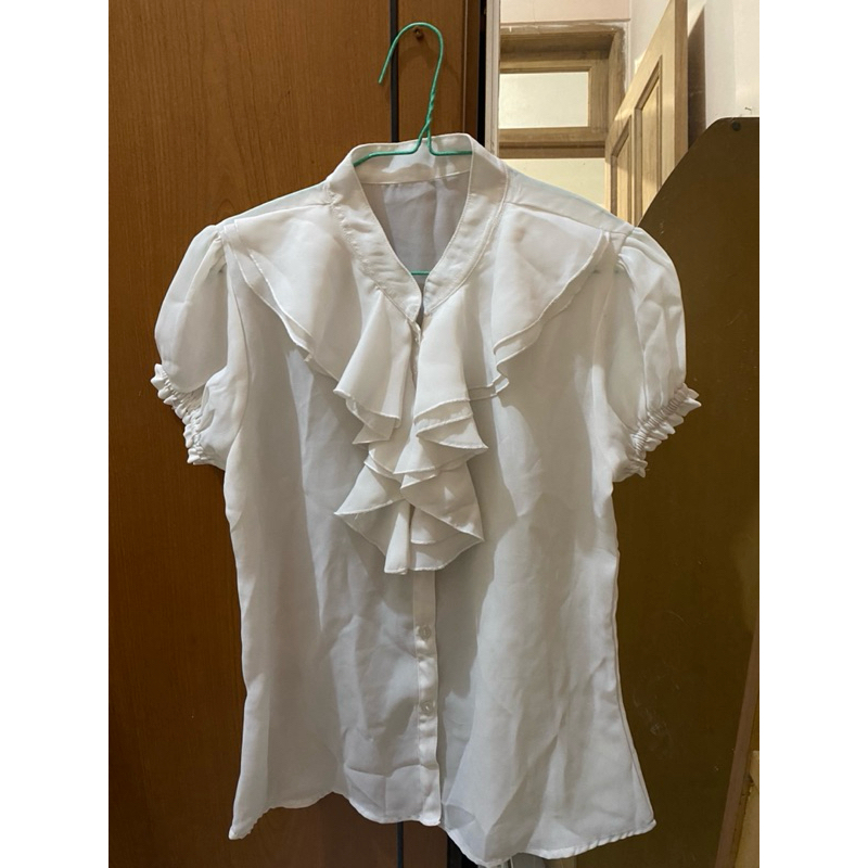 [PRELOVED] Kemeja/Blouse Putih Ruffle