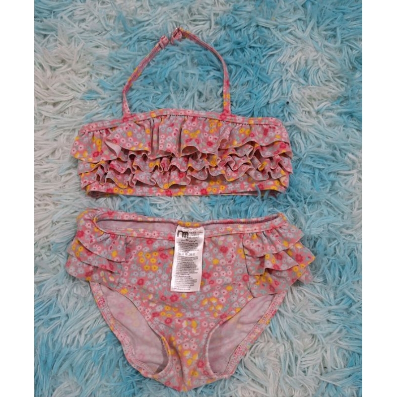 Setelan Baju dan Celana Anak Motif Bunga Pink
