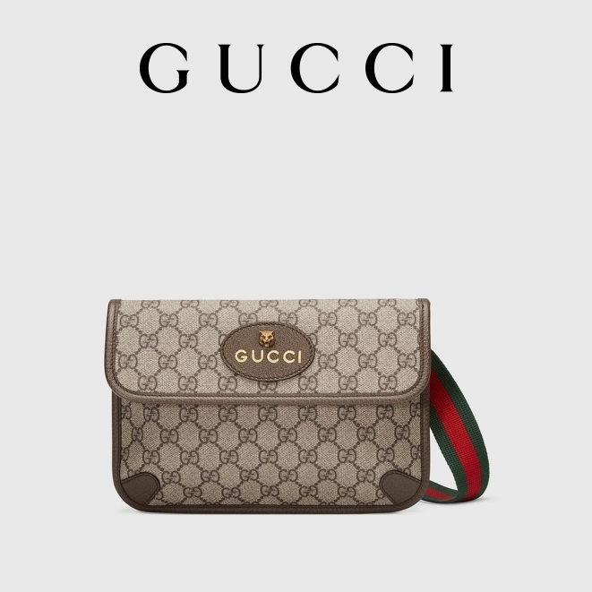 Gucci GG Supreme Canvas Waist Bag Tiger  Bag✅