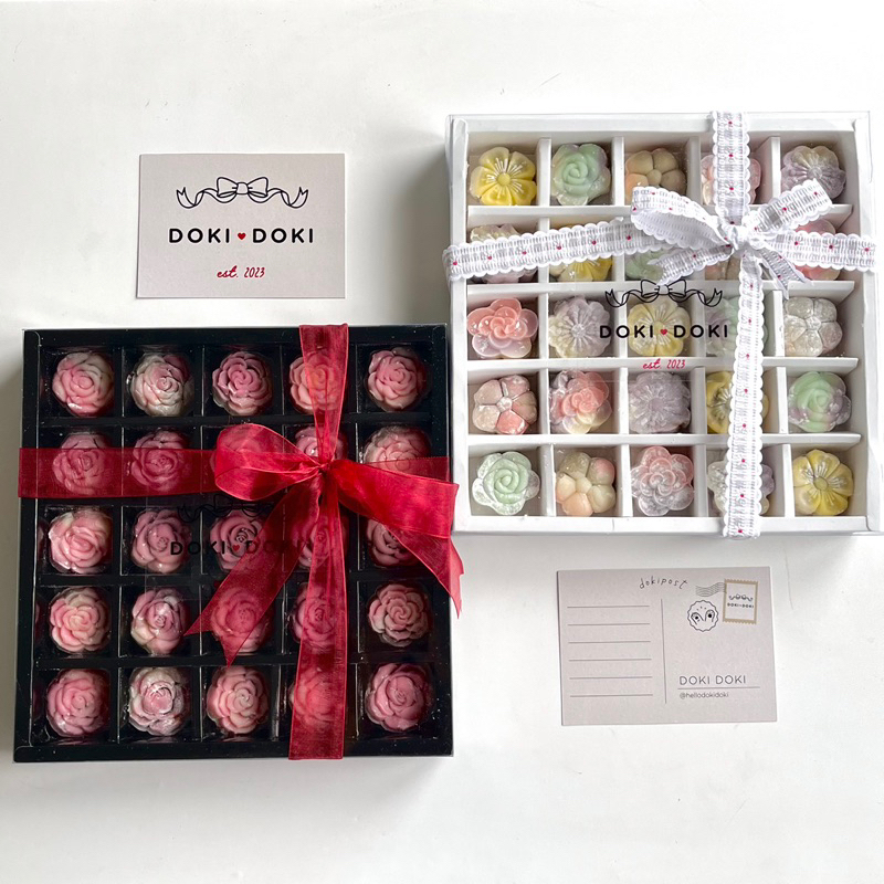 

READY DOKI DOKI Mochi Flowers Box / Hampers / Gift Box / Valentine / Birthday / Lebaran / Idul Fitri / Paskah / Easter + FREE Greeting card + decoration