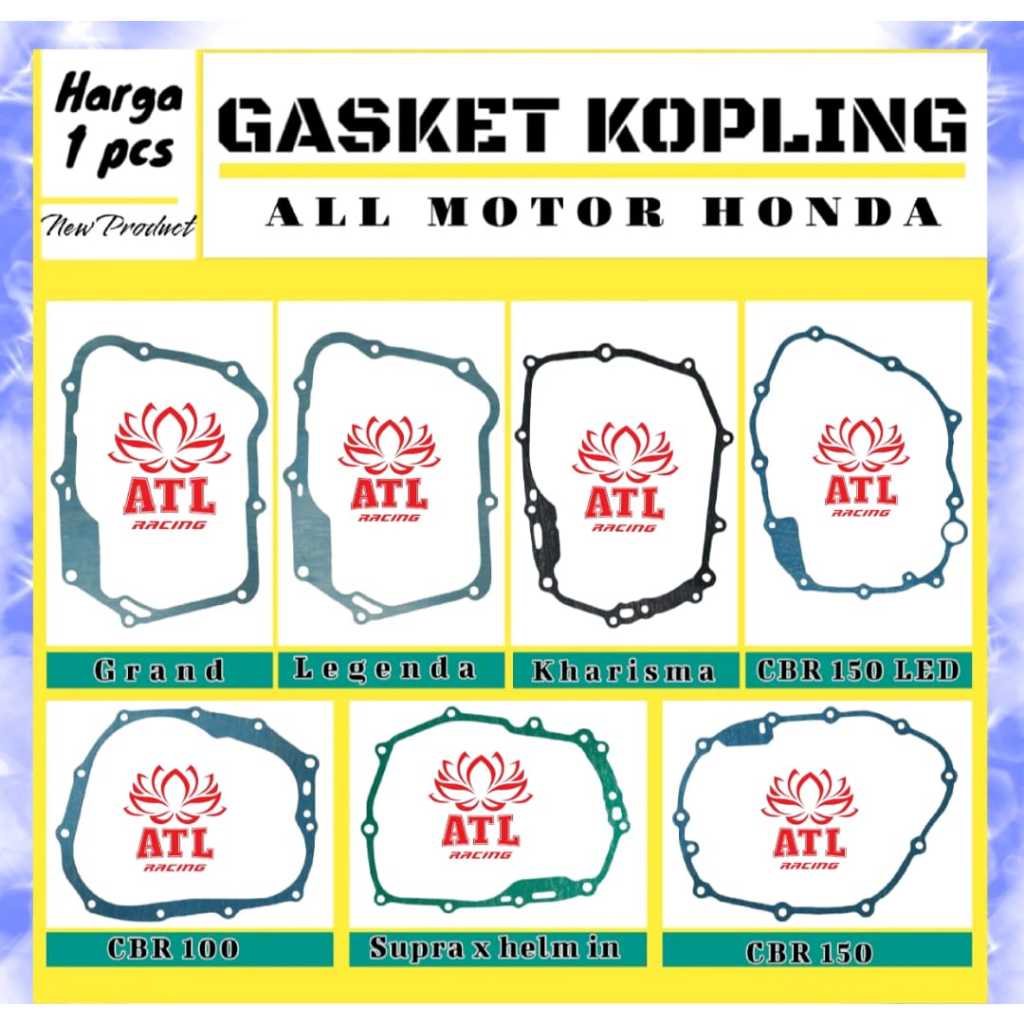 ATl racing gasket kopling paking magnet gasket paking grand legenda kharisma cbr 100 cbr 150 supra x