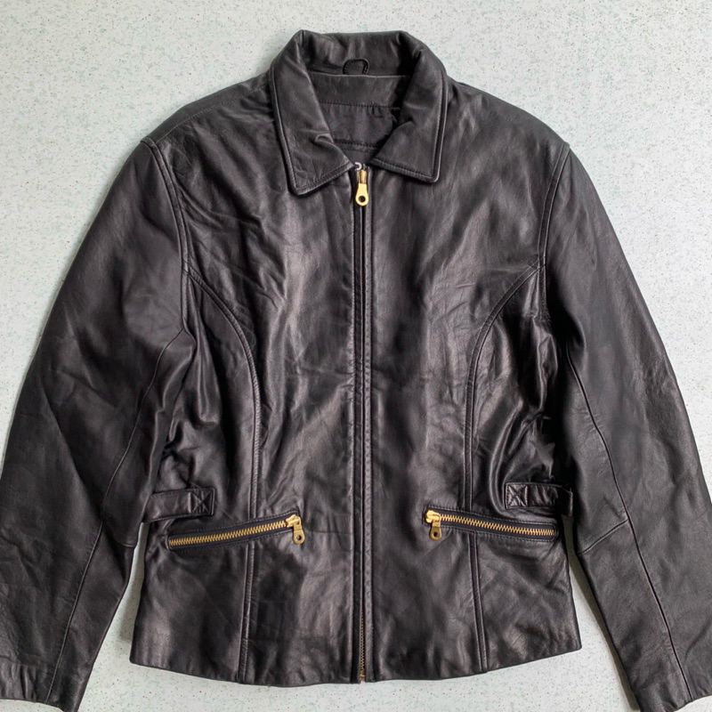 Leather Jacket Cafe Racer Motorcycle Wilsons. Not Schott Perfecto Cowhide RBC Buco Yellow Corn Real 