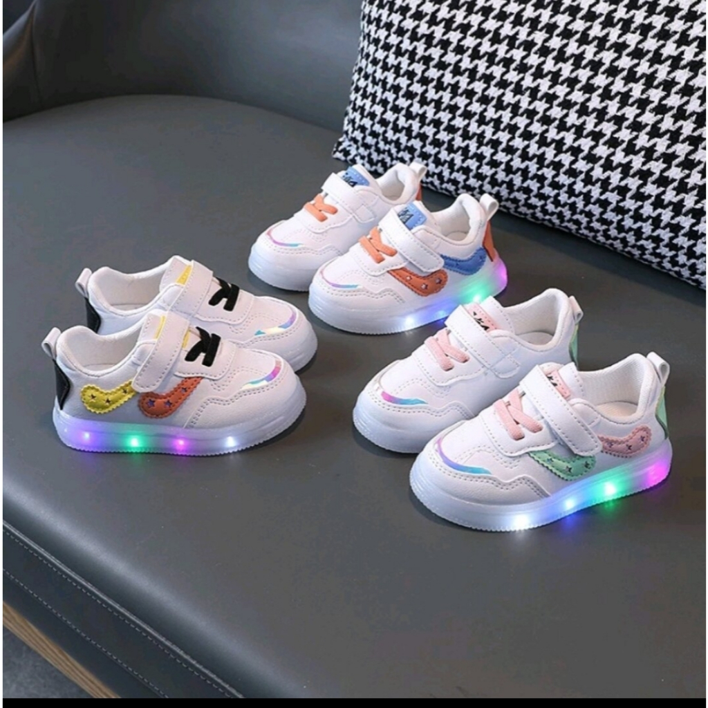 Sepatu Sneakers Sport Star Anak Laki-Laki Perempuan 1-5 Tahun Keren/ Sepatu Kets Casual Putih Anak C
