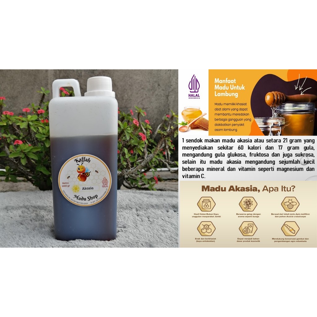 

Madu Asli Nektar Bunga Akasia 1kg