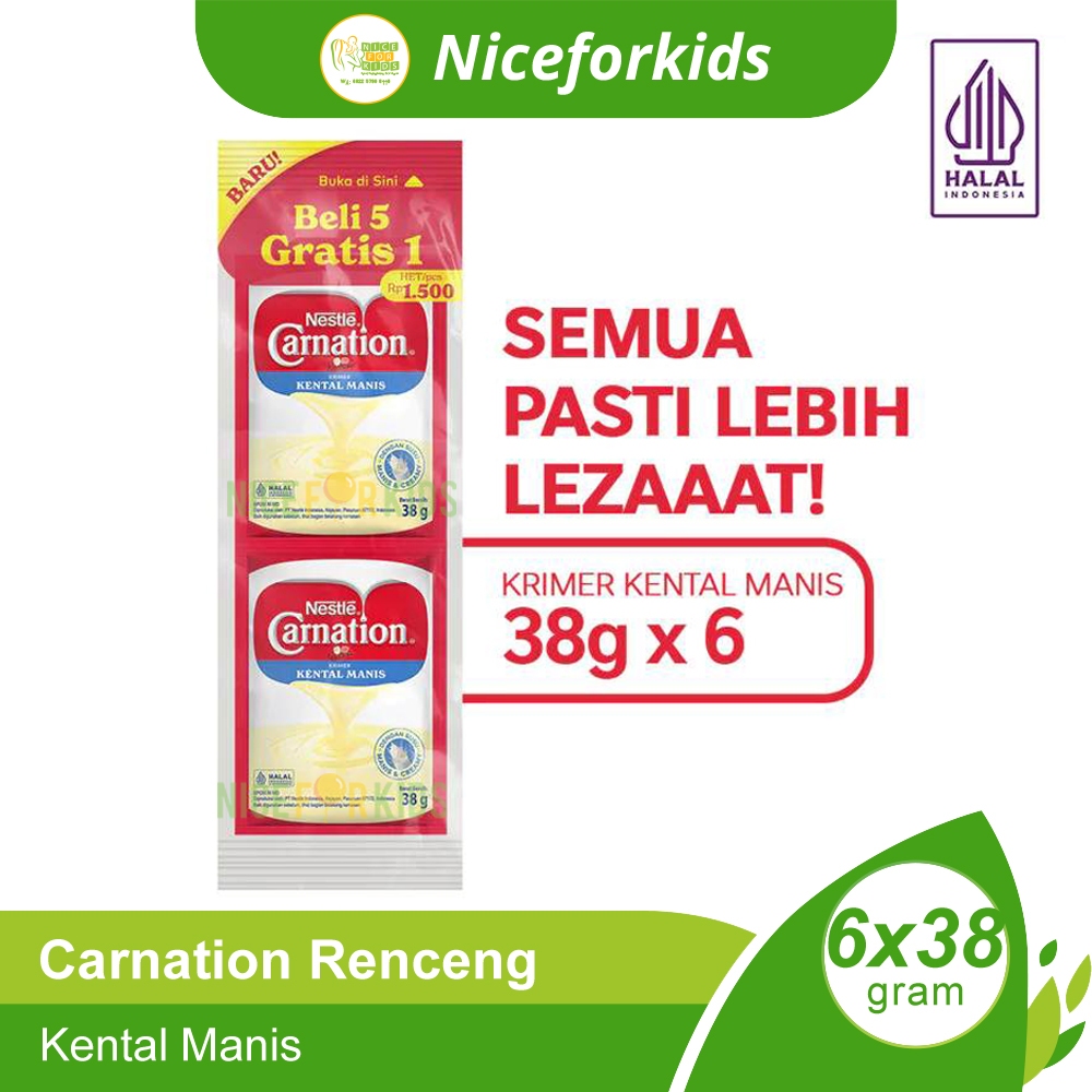 

Nestle Carnation Kental Manis Renceng Isi 6 x 38gr / Carnation Krimer Kental Manis