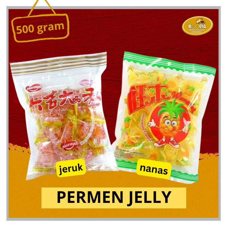 

Permen Jelly Jeruk Nanas Hong Mao / Permen Jeli Naraya (Rasa Jeruk Mandarin) 500 gram