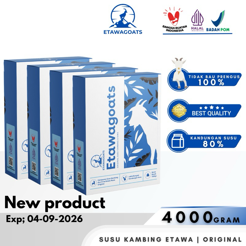 

Etawagoats Susu Kambing Etawa Bubuk 4kg 4000gram Rasa Original Platinum Goat Milk Powder Drink Pasteurisasi Cair Natural Sehat Asli Terjamin