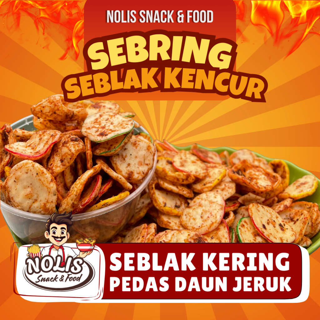 

Kerupuk Seblak Kering Cikruh Pedas Daun Jeruk [NOLIS SNACK & FOOD] /Seblak Kencur /Seblak Cikur