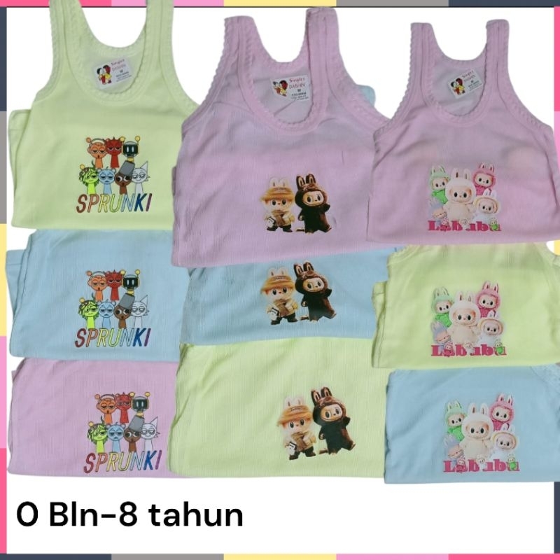 6 PCS SINGLET ANAK GAMBAR KARAKTER /KAOS DALAM ANAK LAKI-LAKI/PEREMPUAN /PAKAIAN DALAM ANAK