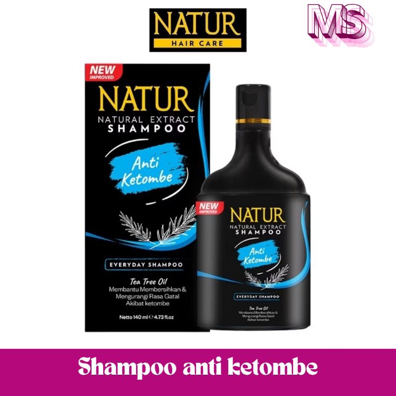 NATUR Shampoo Tea Tree Oil 140ml Perawatan Rambut Berketombe