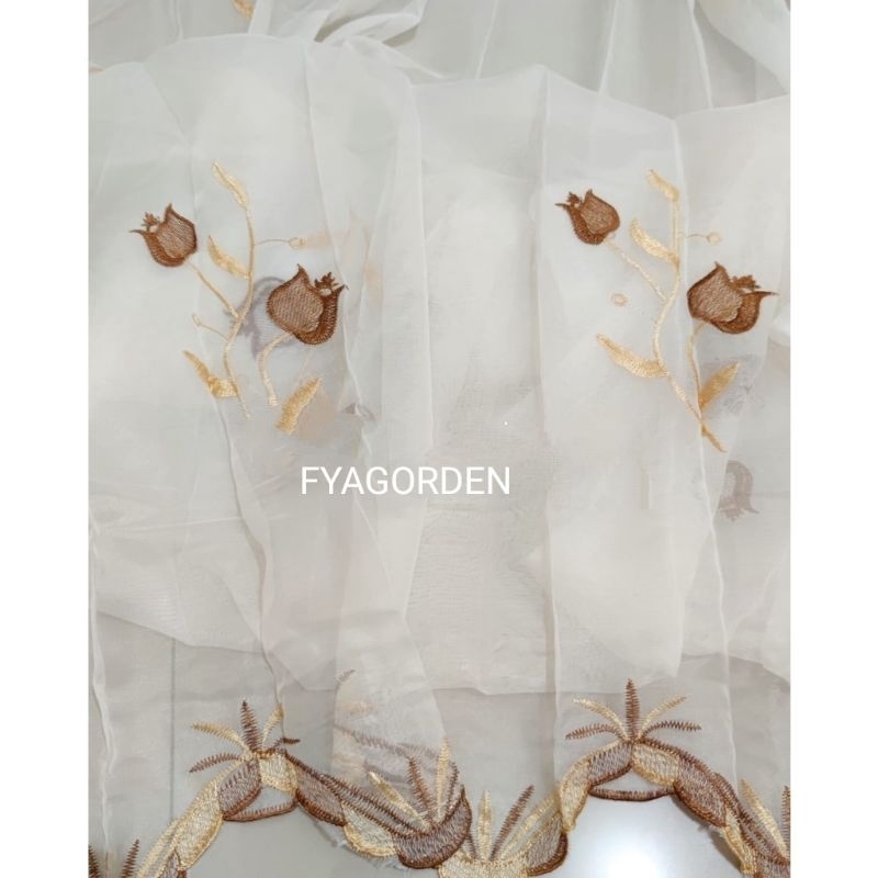 ✅ FYAGORDEN ✅vitrase bordir mewah//vitrase bordir//vitrase bordir bunga tulip//ukuran tinggi 200//da