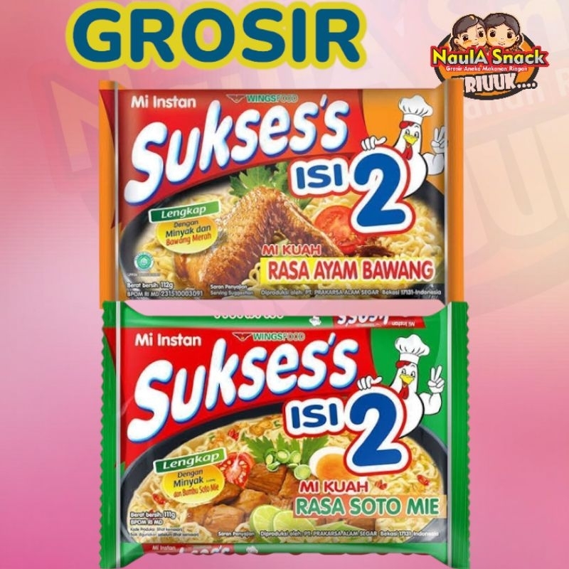 

MIE SUKSES ISI 2 Rasa soto dan Ayam Bawang