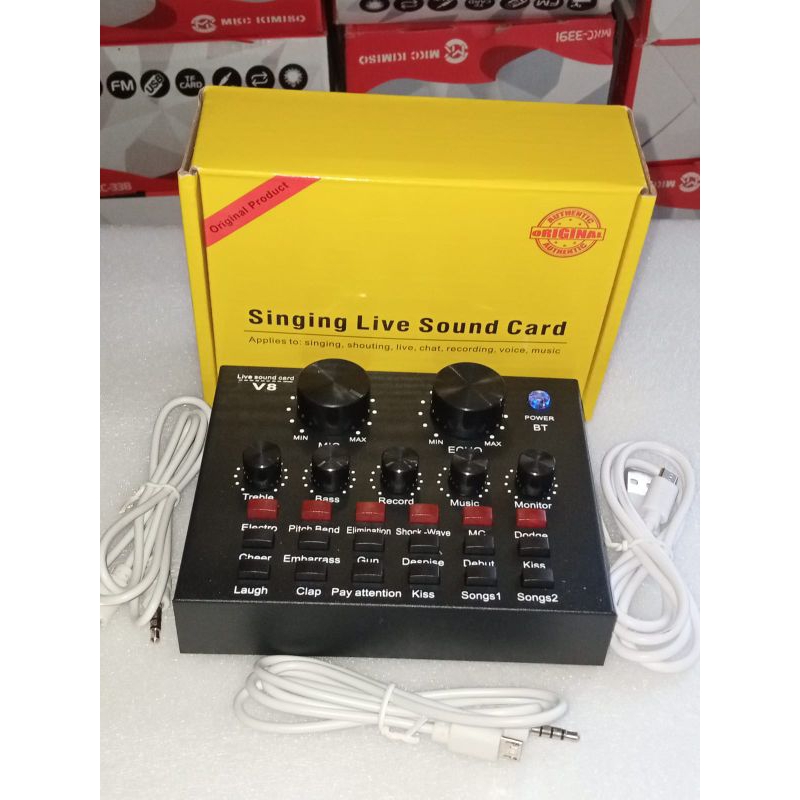 Sound Card V8 Bluetooth Karaoke Live