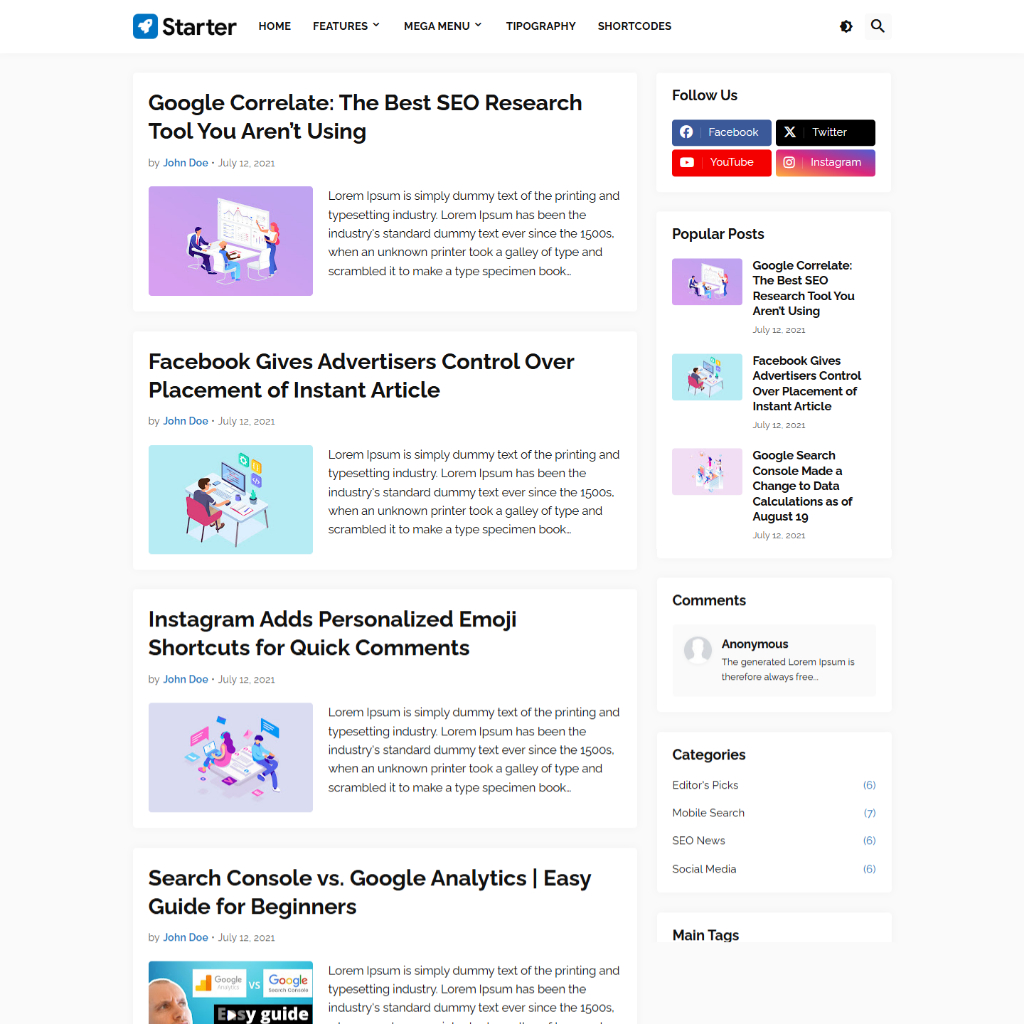 Starter Responsive Blogger Template