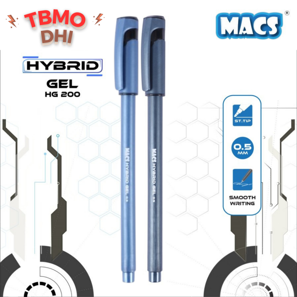 

TBMO MACS Hybrid Gel Pen HG 200 - Black Blue 1Pcs ( Pulpen / Pena / Ballpoint ) Ecer