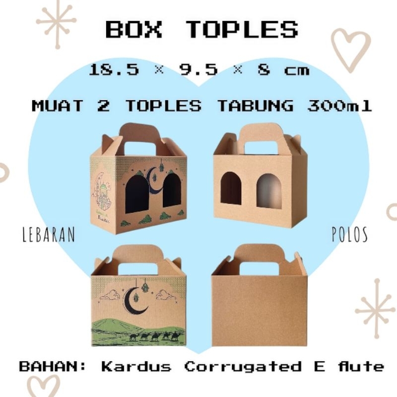 

(MIN ORDER 10 PCS) BOX TOPLES TABUNG 300ml / GABLE BOX 18.5x9.5x8 / DUS HAMPERS PARCEL LEBARAN IDUL FITRI NATAL