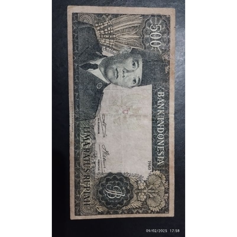 UANG KUNO 500 RUPIAH SOEKARNO TAHUN 1960