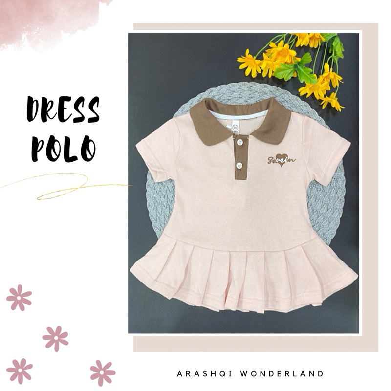 DRESS POLO ANAK / DRESS REMPEL KERAH ANAK