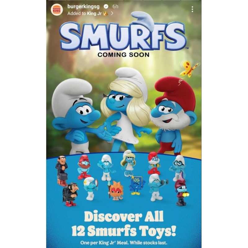 Burger King Singapore Toys Smurf Satuan