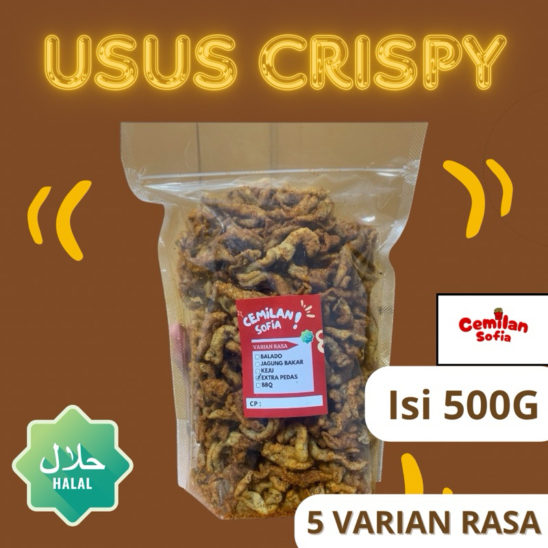 

USUS CRISPY CEMILAN SOFIA 500 GRAM TERMURAH, ENAK & RENYAH TIDAK KERAS