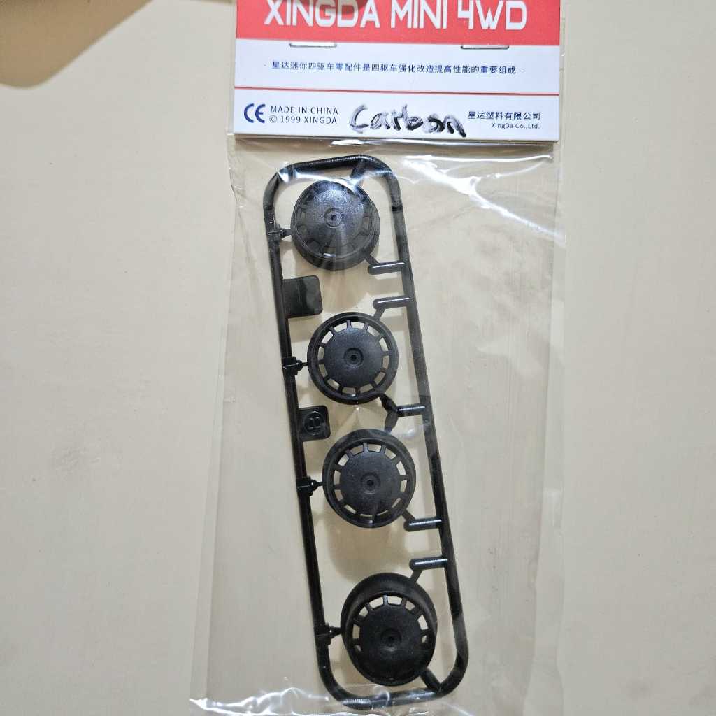 Rep. Tamiya Mini 4wd Velg Medium Dish Carbon Merk Daxing