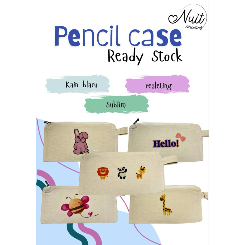 

(Ready Stock) PENCIL CASE KAIN BLACU - NUIT.PRINTING