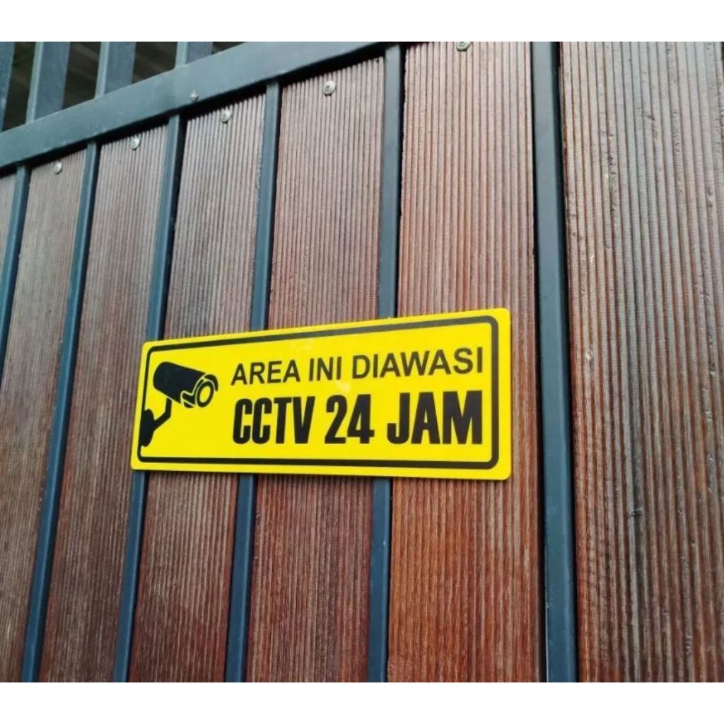

Akrilik cctv 24 jam / Sign " PERHATIAN Aera Ini Dalam Pengawasan cctv 24 Jam" Sign label Acrylic