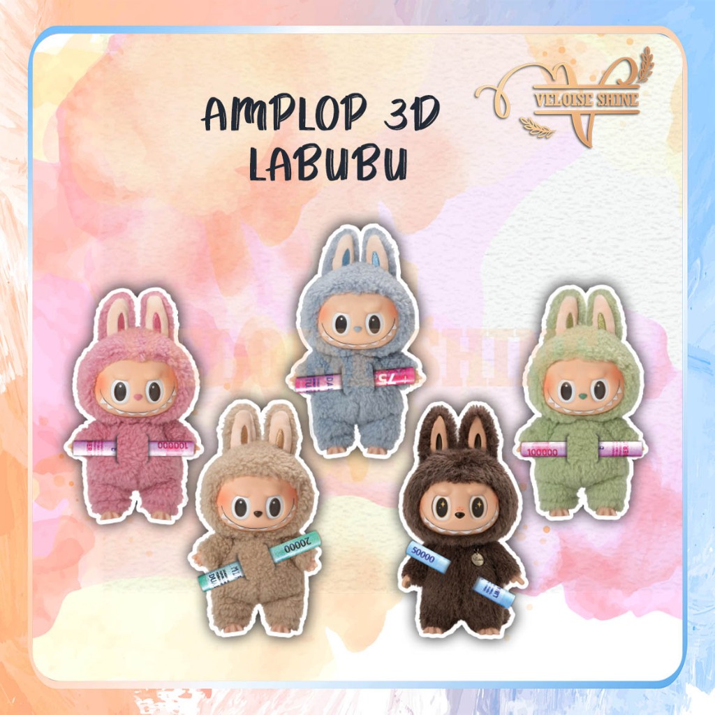 

VLSHINE 10pc Amplop Labubu Amplop Lebaran 3D Karakter Labubu Amplop Peluk Labubu Amplop Idul Fitri Amplop Anak Lucu