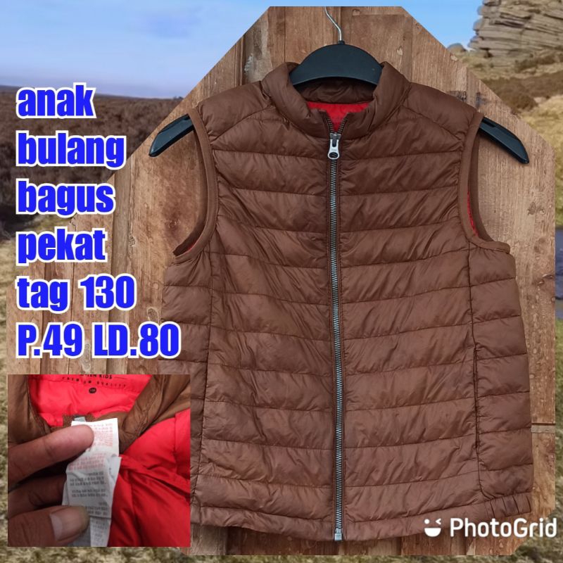 rompi vest puffer gelembung tebal winter salju bulang bulu angsa anak