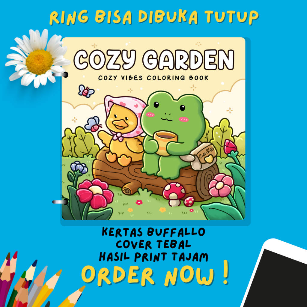 

UNOFFICIAL!! Buku Mewarnai Anak dan Dewasa- Cozy Garden Coloring book for kids and adults 46 halaman