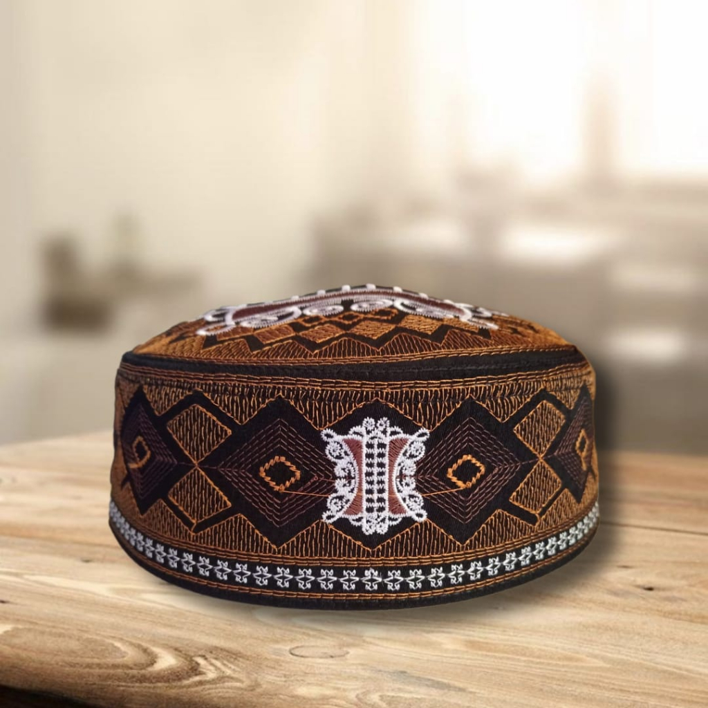 Peci Kopyah Terompah Malaysia Motif Pintu Aceh Bordir