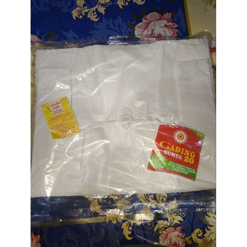 (isi 50) kresek gading 35x52 tebal 02 putih / kresek ukuran 35 putih / kantong kresek gading surya u