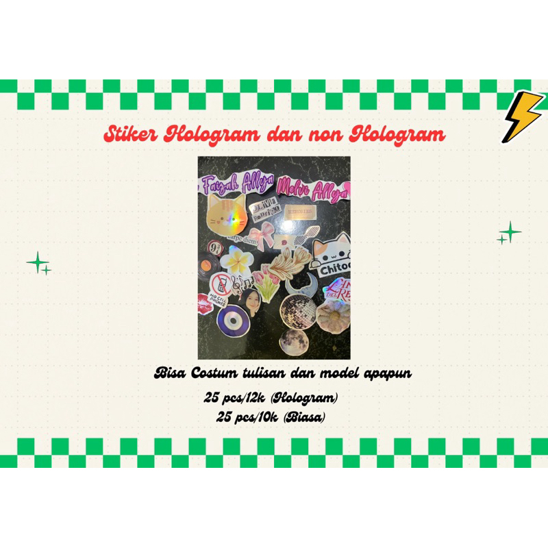 

Stiker Hologram & Glossy Stickers – Stiker Premium dengan Kilau Elegan dan Warna Tajam (Bisa Costum)