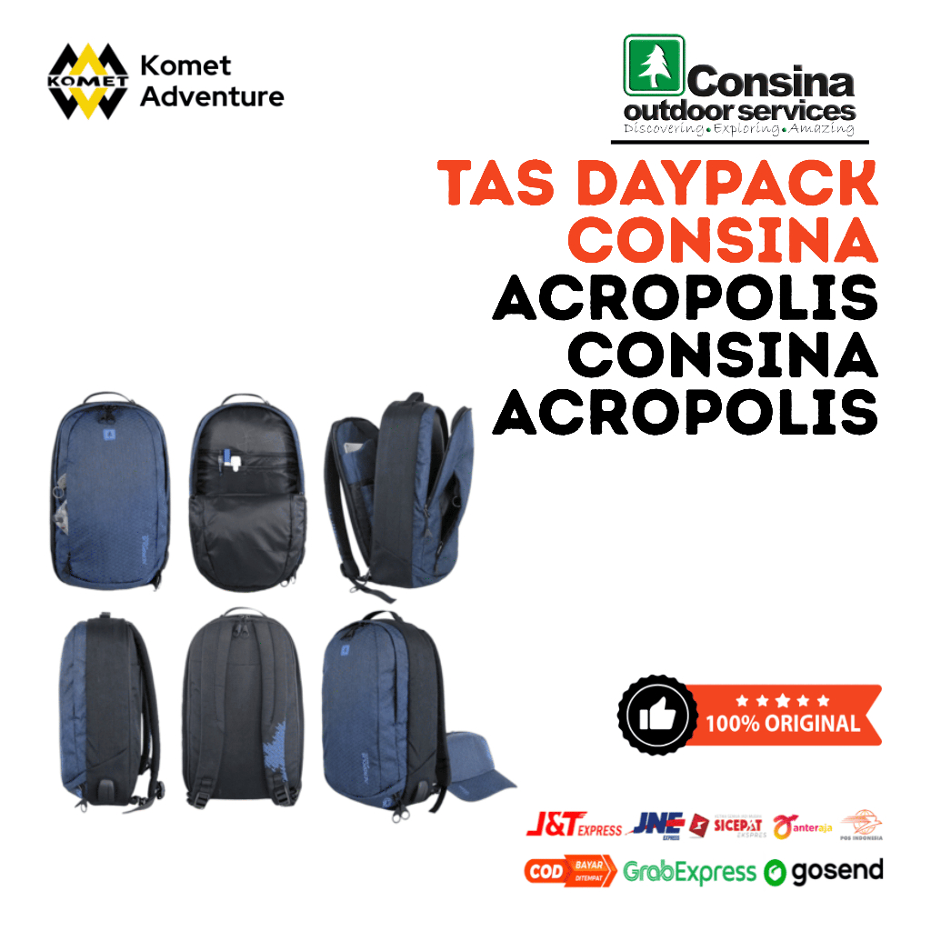 Tas Daypack Consina Acropolis / Consina Acropolis, tas laptop Backpack sekolah kampus office