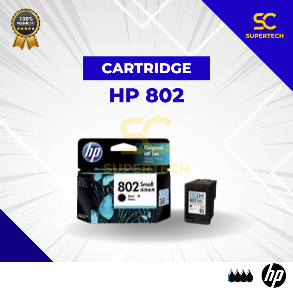 Cartridge HP 802 HP802 Black/Hitam Ori