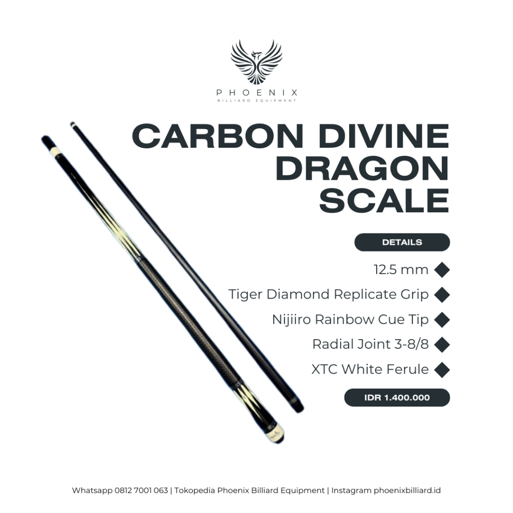 CARBON DIVINE DRAGON SCLAE STICK BILLIARD | STICK BILLIARD | STICK CARBON