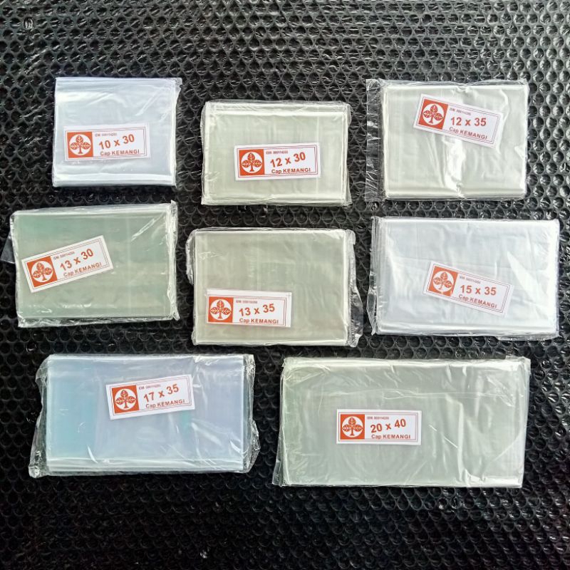 Plastik PP Tahu Kemangi | 10x30 | 12x30 | 12x35 | 13x30 | 13x35 | 17x35 | 20x40 | Bening ( Ikat ) [ 