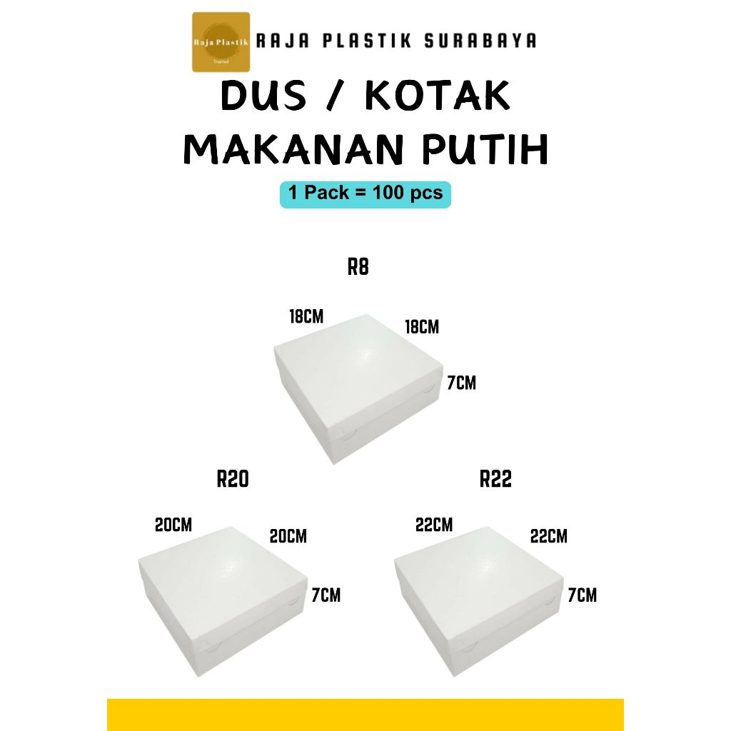 

Dus I Kotak Nasi I Katering I Putih I Uk. R8 I R20 I R22 I per pack I