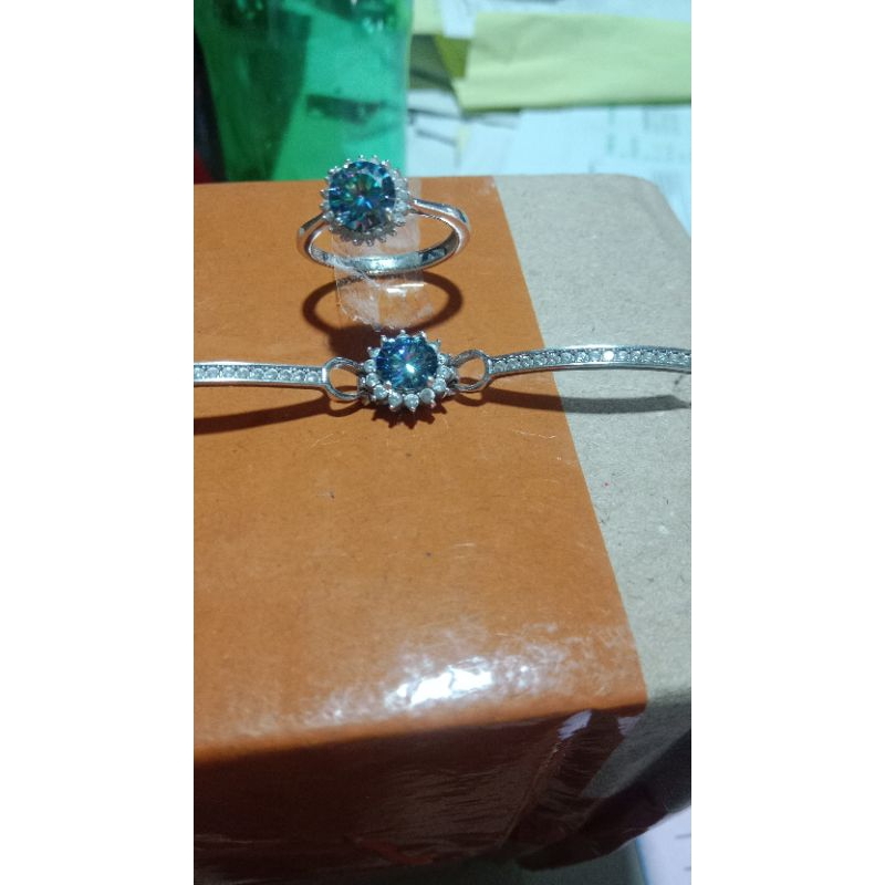 Gelang + Cincin Moissanite Aurora